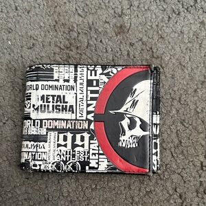 Metal Mulisha Skull Design Black and Red Card Holder